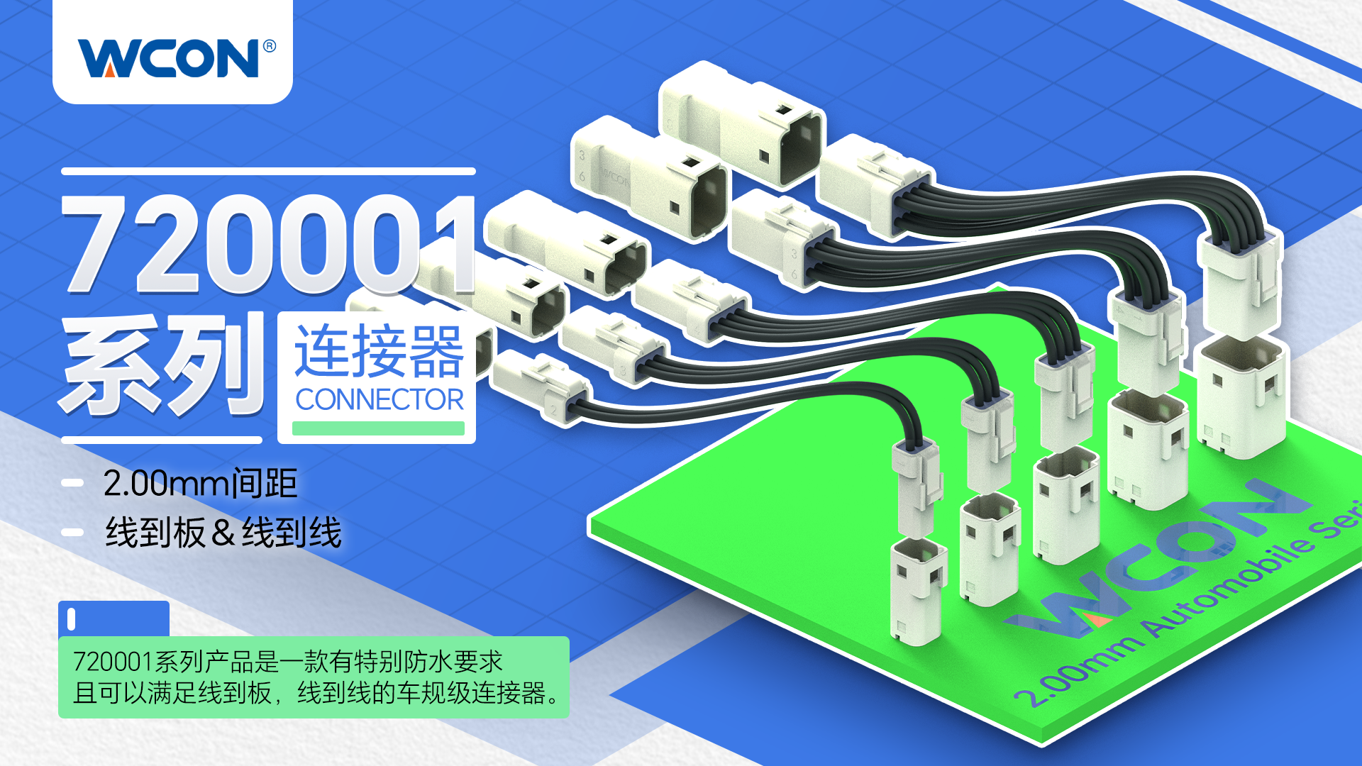 720001 系列汽车级华体会线上平台(集团)官方网站：小尺寸、高防护等级
